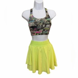 Lululemon Court Rival High Rise Tennis Skirt Faded Zap Size 2 (SKIRT ONLY)